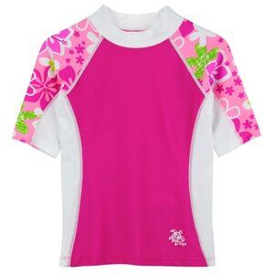 Tuga Girls Seaside S/S Rash Guard (UPF 50+), Rosita, 2/3 yrs